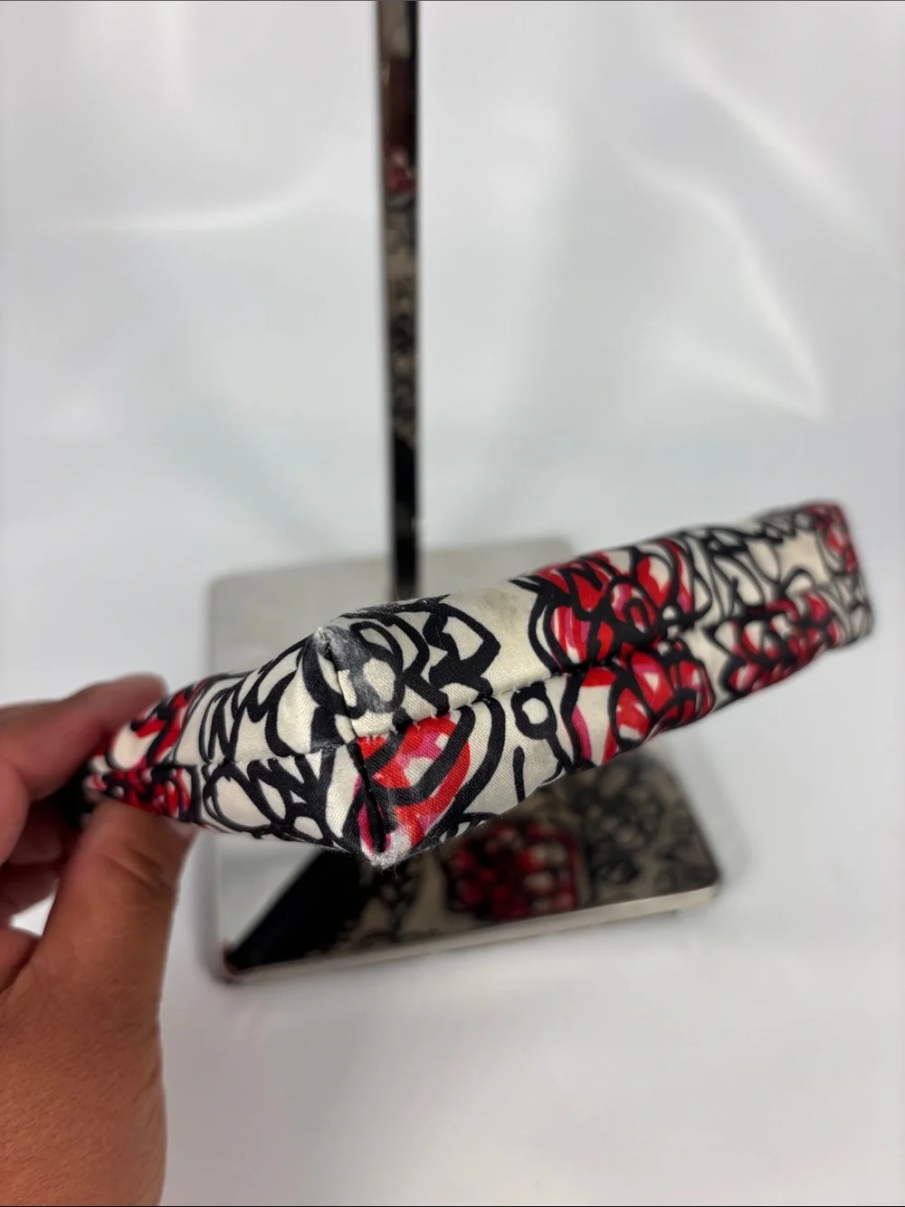 Coach Black & Red Floral Logo Small Cosmetic Pouch